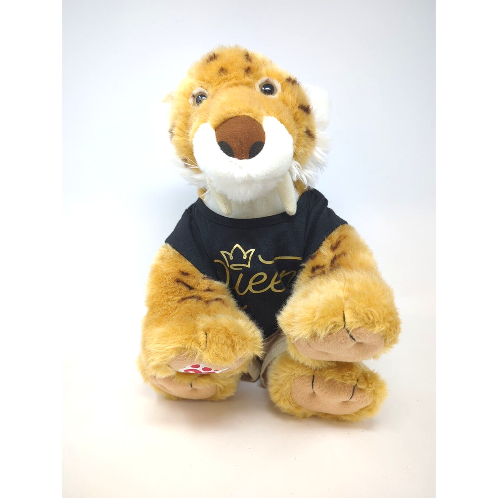 BAB Build a Bear Dino Sabertooth Tiger Cat Saber Tooth Stuffed Animal Plush 16"